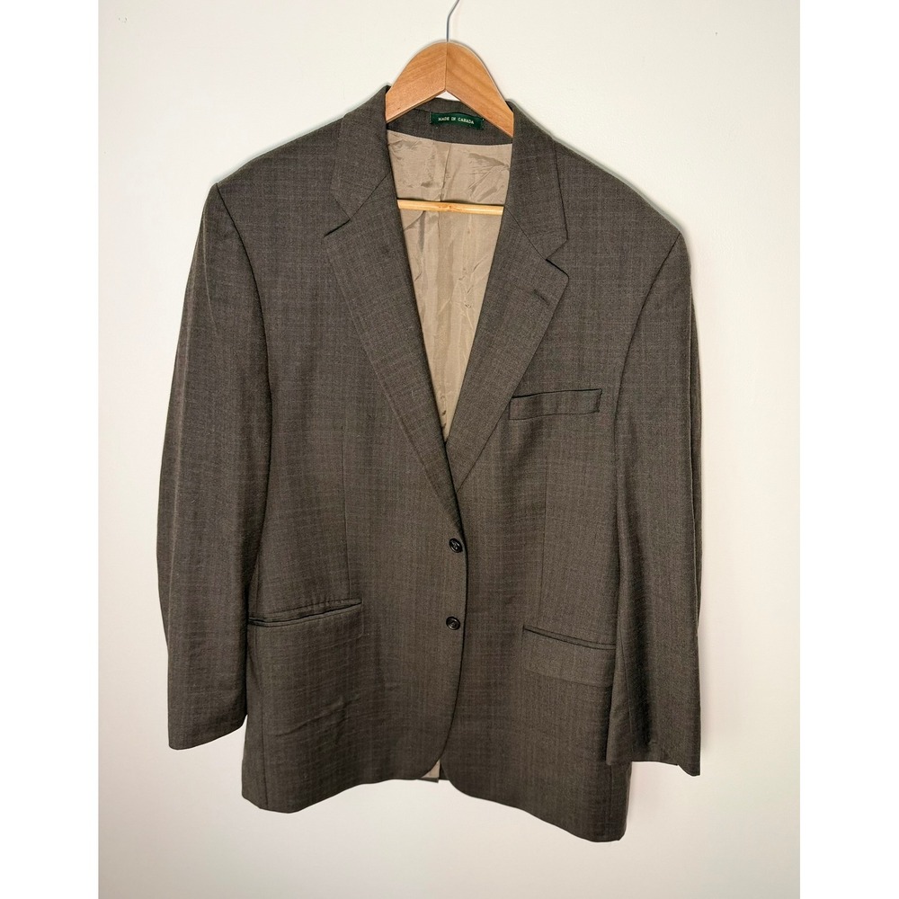 Lauren Ralph Lauren Mens 46L Brown Wool Cashmere 2 Button Blazer Sport Coat